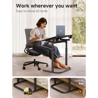 [โค้ดคุ้มลด 20%] SAIJI F3 โต๊ะข้างเตียงปรับระดับได้ มีไฟ เอนได้ TV TRAY โต๊ะข้างเตียง โต๊ะอ่านหนังสือ