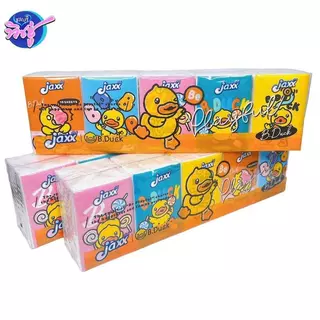 [เซท 10 แพค] Jaxx B. Duck แจ็กซ์ เป็ด กระดาษทิชชู่เช็ดหน้าพกพา หนา3ชั้น ห่อ10แผ่น