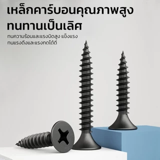 Mitsushi สกรูยึดไม้ฝา สกรูไม้ เกลียวปล่อย สกรูดำ น๊อตดำ น๊อตเกียวปล่อยดำ งานไม้และงาน DIY