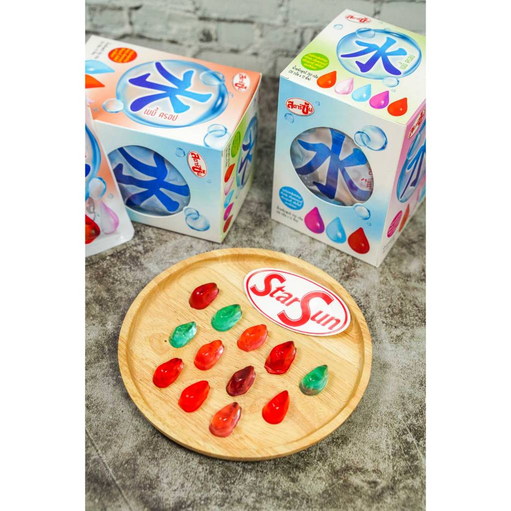 Water jelly  ( เยลลี่หยดน้ำ เบบี้ครอป ) 1 กล่อง 12 ซอง รวม 5 รสชาติ