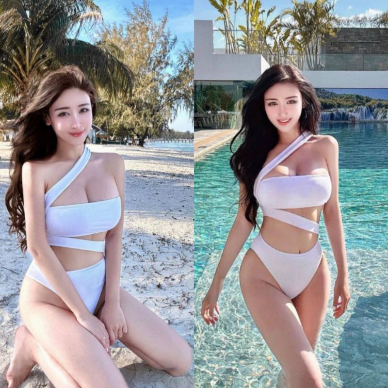 บอดี้สูทสายฝอผ้าเรย่อน2ชั้นเก็บทรงสวย
