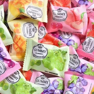 เยลลี่ Gummy กัมมี่เยลลี่ เยลลี่กัมมี่ผลไม้รวม 1 ห่อมี 8 รสชาติ