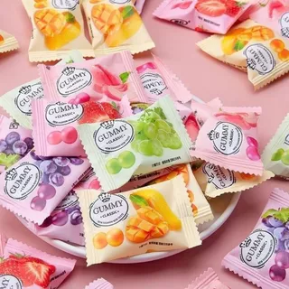 เยลลี่ Gummy กัมมี่เยลลี่ เยลลี่กัมมี่ผลไม้รวม 1 ห่อมี 8 รสชาติ