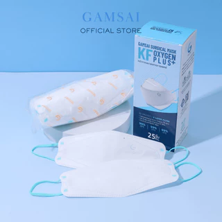 GAMSAI KF OXYGEN PLUS *แพ็ค4กล่อง*หน้ากากอนามัยทางการแพทย์ หน้ากากป้องกันฝุ่นPM2.5 ไวรัสและแบคทีเรียหนา4ชั้นรูปทรง3Dสีขา