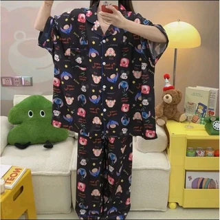 ชุดนอนผ้าไหมอิตาลีบิ๊กไซส์ อก 60 แขนสั้นขายาว ผ้าบางเบาใส่สบาย