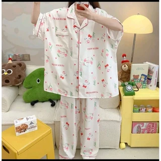 ชุดนอนผ้าไหมอิตาลีบิ๊กไซส์ อก 60 แขนสั้นขายาว ผ้าบางเบาใส่สบาย