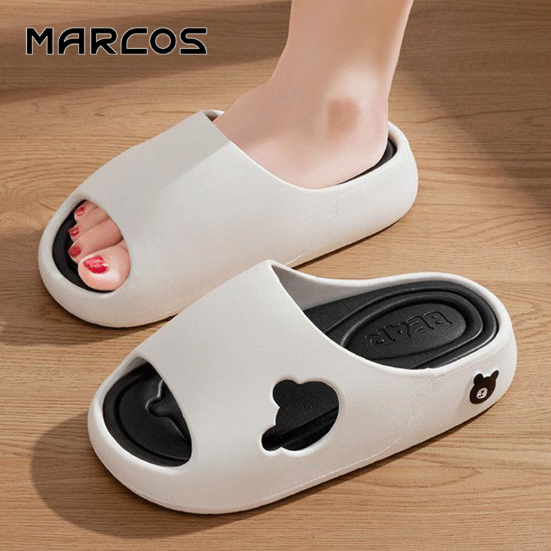 MARCOS พร้อมส่งจากไทย [MAR1018] รองเท้าแตะพื้นน่มสุดฟิ นพื้นสูงเจาะรูหัวใจกันน้ำ กันลื่นใส่ง่าย  ไม่เจ็บเท้า