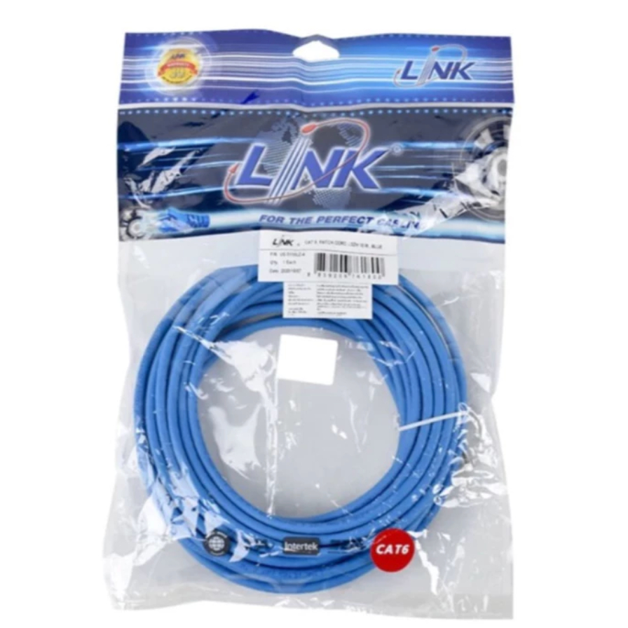 สายแลนสำเร็จรูป UTP Cable Link Cat6 5เมตร 10เมตร 15เมตร 20เมตร Link แท้(สีฟ้า)