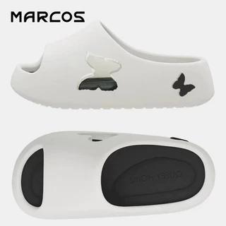 MARCOS พร้อมส่งจากไทย รองเท้าแตะพื้นนมสดที นพื้นสูงเจาะรูหัวใจกันน้ำ กันลื่นใส่ง่าย ไม่เจ็บเท้า