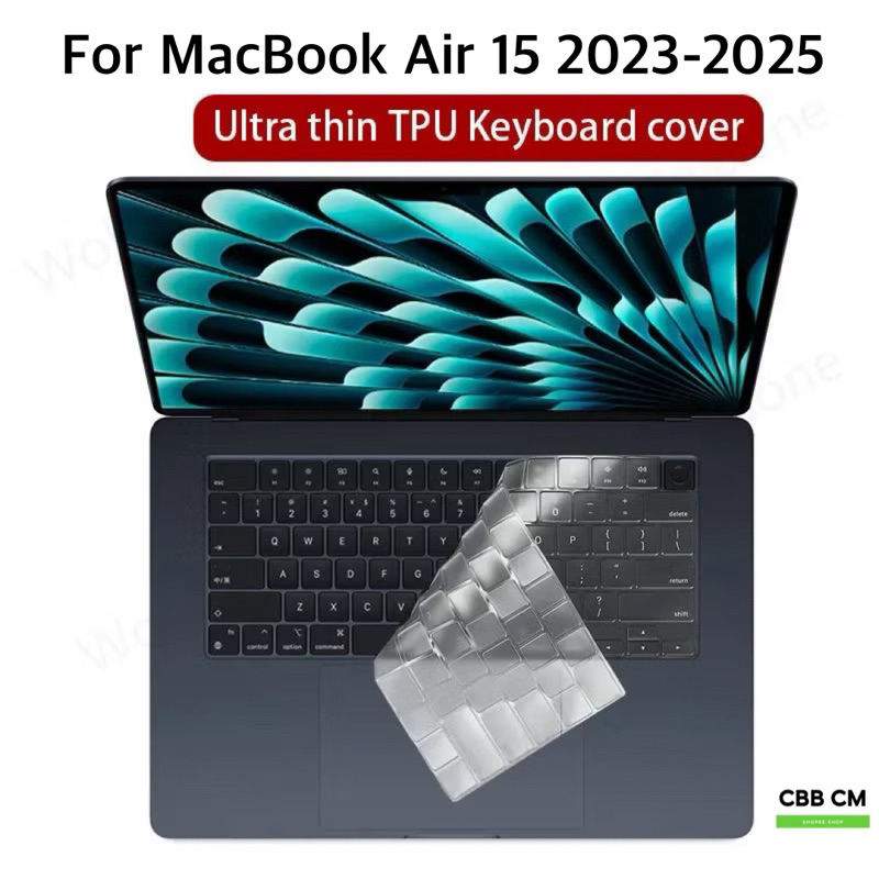 Silicone Keyboard For MacBook Air 15.3 M4 A3241 M2 M3 A3114 A2941 แผ่นซิลิโคนคีย์บอร์ดภาษาไทย/ใสTPU