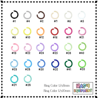 HasuEquipment 100 ชิ้น ห่วงสี 8-10mm รุ่นหนา ห่วงกลม ห่วงคล้องจี้ ห่วงเชื่อม Hasu Equipment [RING]