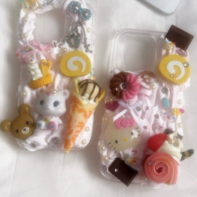 Decoden I16pro phone case Handmade with love เคสวิปซิลิโคนประดับเพชร