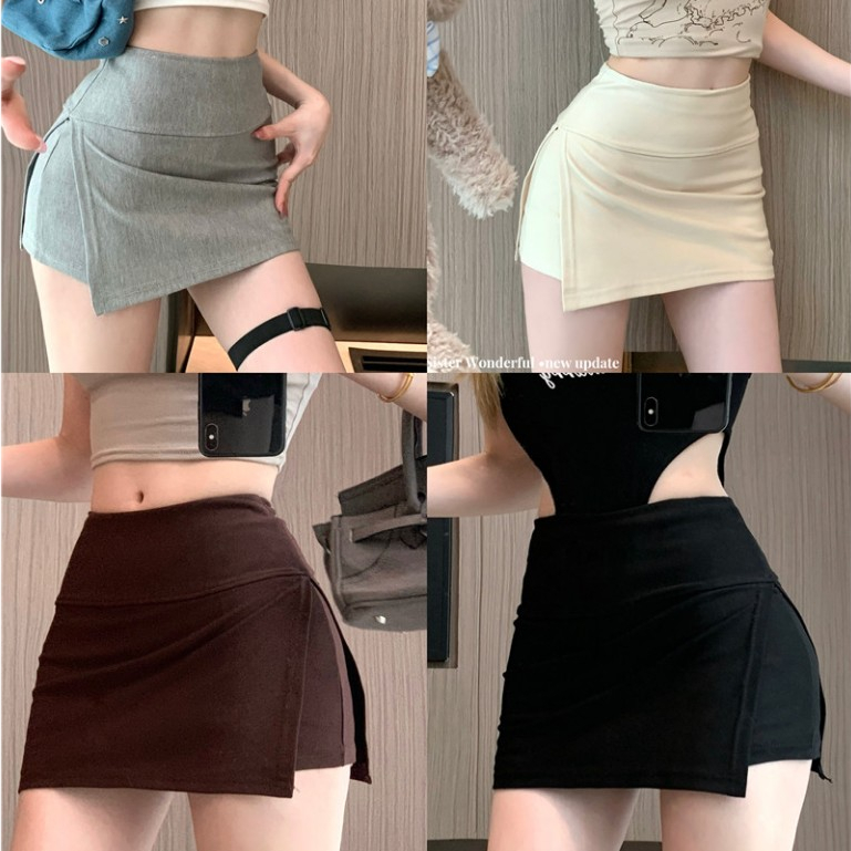 กระโปรงรัดสะโพก ผ่าข้าง กระโปรง กระโปรงสั้น กระโปรงกีฬาลำลอง กางเกงรัดรูป กางเกงป้องกันแสง