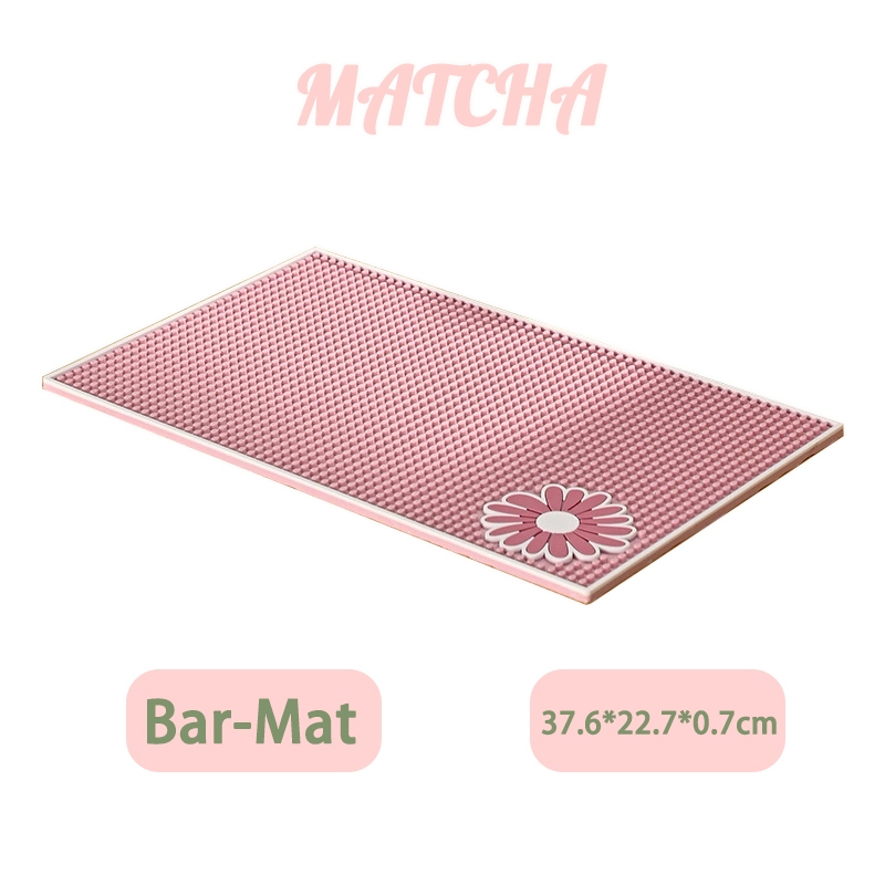 MATCHA แผ่นยางบาร์กันลื่น Bar Mat Pink บาร์แมท ยางกันลื่น แผ่นกันลื่น แผ่นยาง รองกาแฟ แผ่นยางรองเชคเ