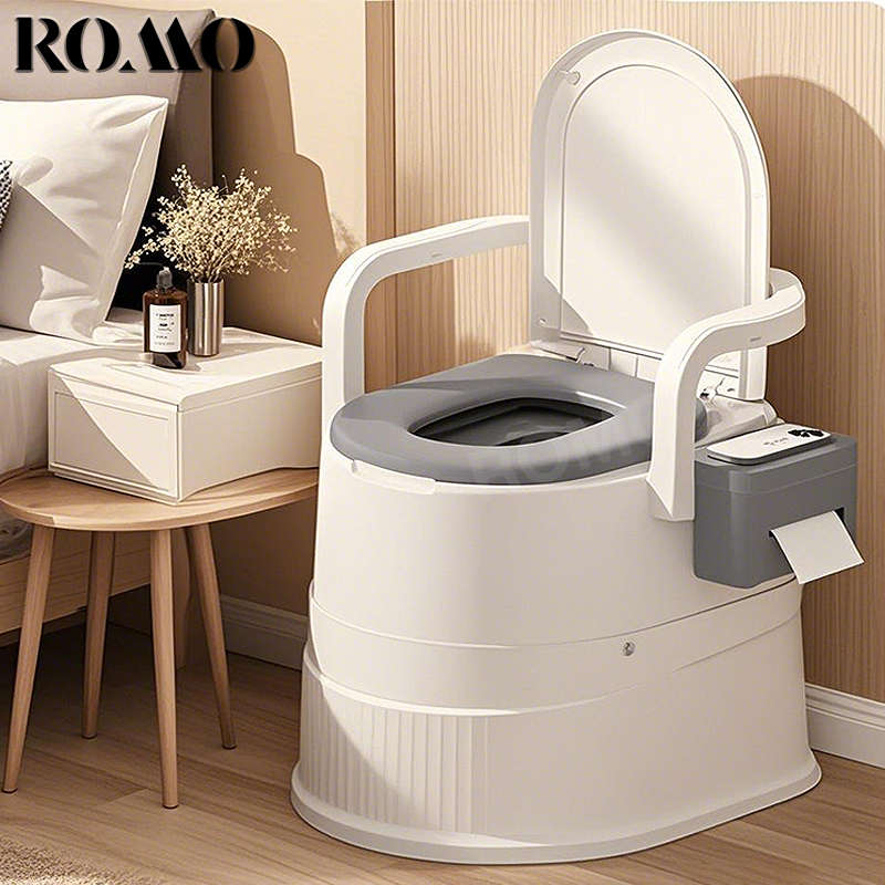 ROMO ส้วมเคลื่อนที่ โถส้วมผู้สูงอายุห้องน้ำเคลื่อนที่ ห้องน้ำพกพาสุขภัณฑ์เคลื่อนที่ ผู้สูงอายุ คนท้อง ชักโครกเคลื่อนที่