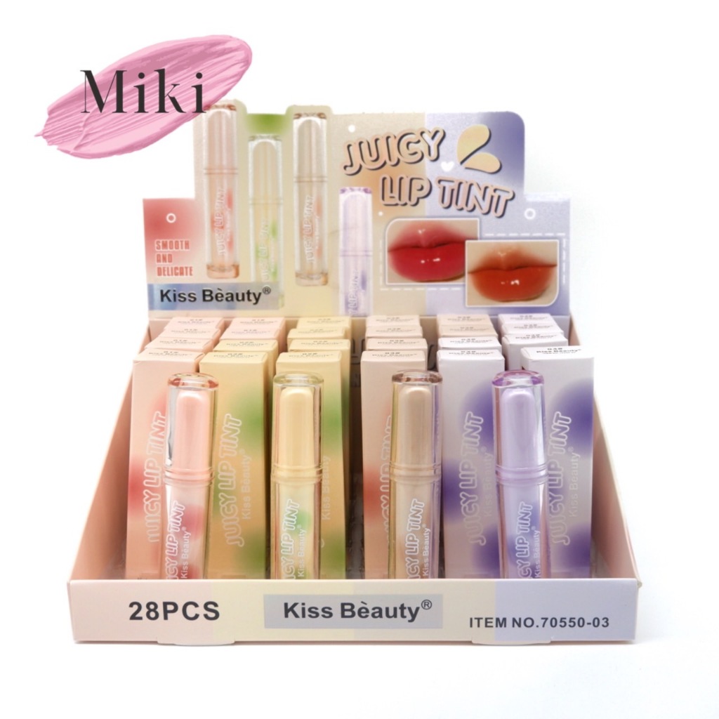 {28แท่ง} Kiss Beauty Juicy Lip Tint ลิควิดลิปทินท์ เนื้อนุ่มลื่น สีชัด ริมฝีปากฉ่ำวาว no.70550