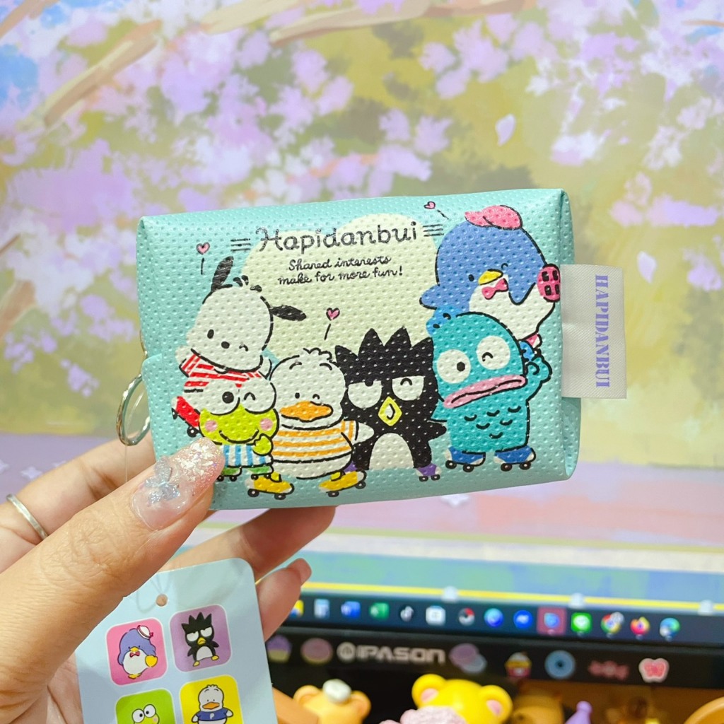 กระเป๋าใส่เหรียญ ลายการ์ตูน Sanrio ลิขสิทธิ์แท้ มีซิป งานสวย ขนาด 14 × 10.5 cm.