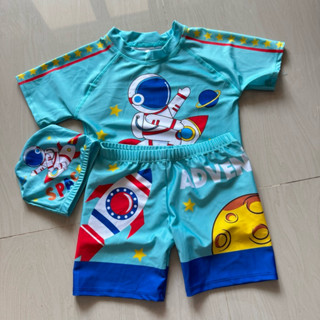 พร้อมส่งค่ะ ชุดว่ายน้ำเด็กแขนสั้นขาสั้น ลายการ์ตูน น่ารักมาก…