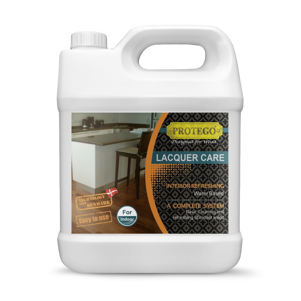 สีทาไม้ สีย้อมไม้โปรเทโก้ PROTEGO Lacqure Care สูตรน้ำ สำหรับงานดูแลพื้นไม้ที่เคลือบด้วย Lacquer , Laminate