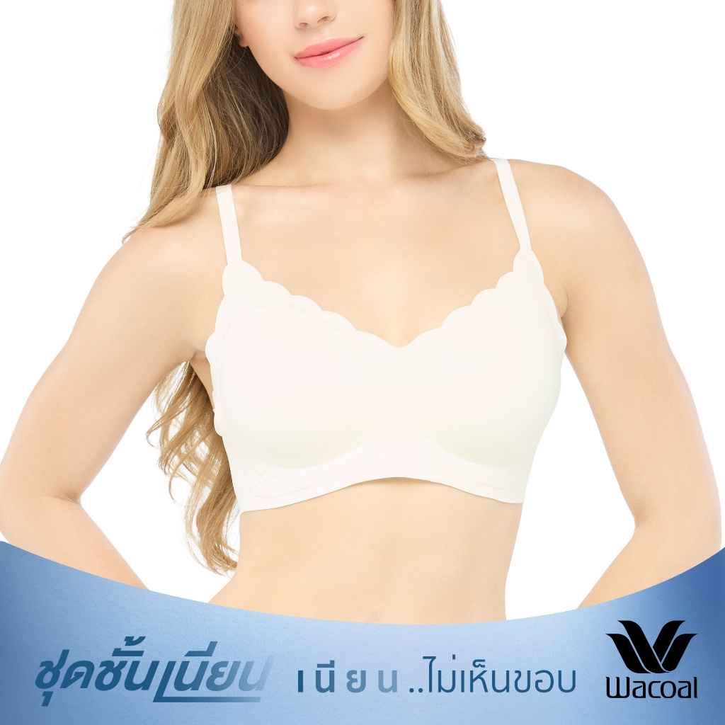 Wacoal ชุดชั้นเนียน บราไร้โครง Smart Size เนียนเรียบ รุ่น WB5X76 สีครีม (CR)