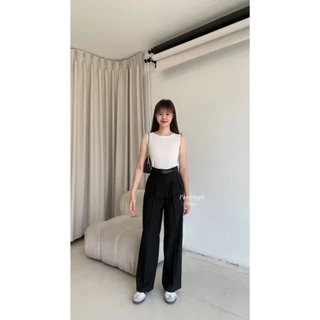 🚀ส่งด่วน | Bloom Pants กางเกงกระบอกใหญ่ แต่งจีบ ผ้าสโนว์สลาฟ ยาว 41 นิ้ว