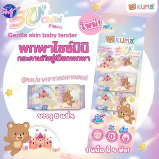 [แพค] Chibi by KUMA คุมะ ชิบิ กระดาษทิชชู่เปียกพกพา แพคละ 4 ห่อ ห่อบรรจุ 8 แผ่น ไซส์มินิพกพา