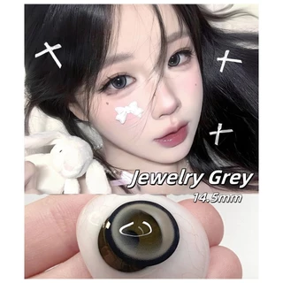 Midroo คอนแทคเลนส์ลายฮิต Big Eyes สายตาปกติ คอนแทคเลนส์ รายเดือน Jelwery Grey/Brown 1คู่-14.5mm