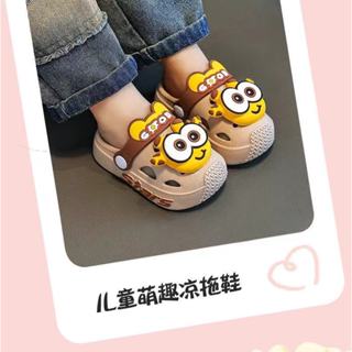 E03 รองเท้าแตะเด็กฤดูร้อนรองเท้าแตะหัวปิดลายการ์ตูนกวาง น่าร…