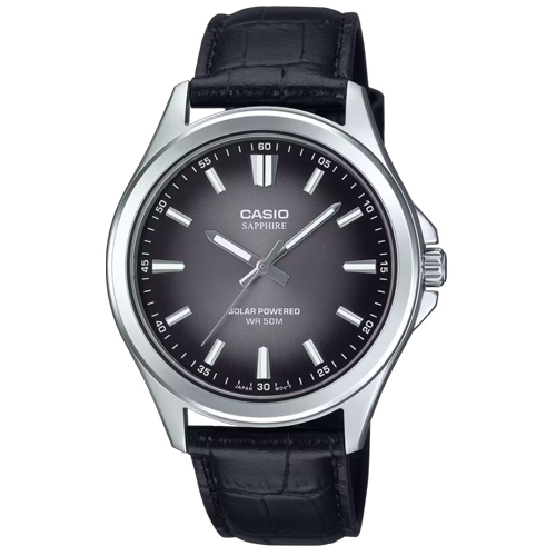 CASIO นาฬิกาข้อมือผู้ชาย สายหนัง สีดำ รุ่น MTS-RS100L,MTS-RS100L-1A