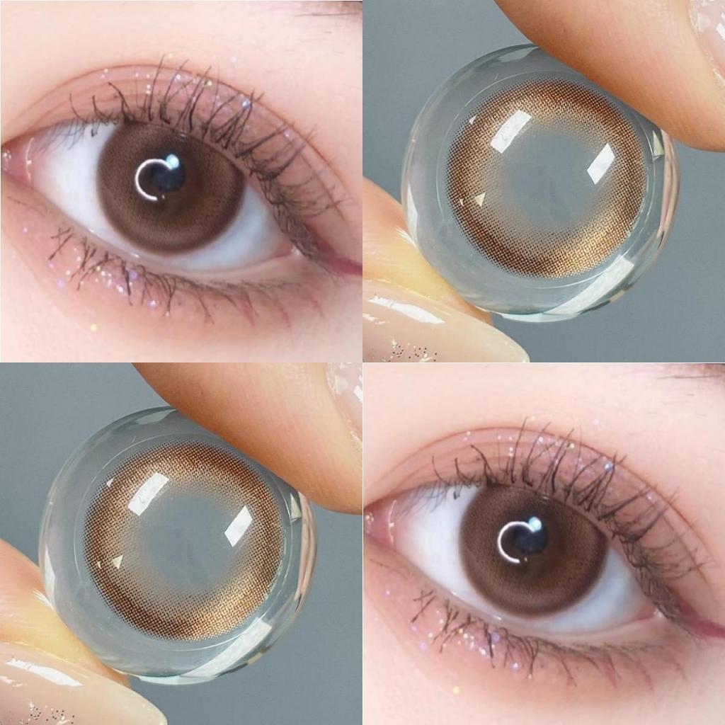 [-1.00-8.00] Midroo แว่นตาสายตาสั้น คอนแทคเลนส์ขนาดมินิ คอนแทก คอนแทคเลนส์ Milk Toffee Brown 14.2mm