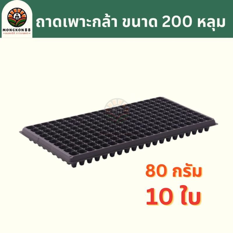 ถาดเพาะกล้า 200 หลุม 80 กรัม 10 ใบ ถาดเพาะชำ ถาดเพาะต้นกล้า ถาดเพาะต้นอ่อน ถาดเพาะเมล็ด ถาดเพาะ ถาดเ