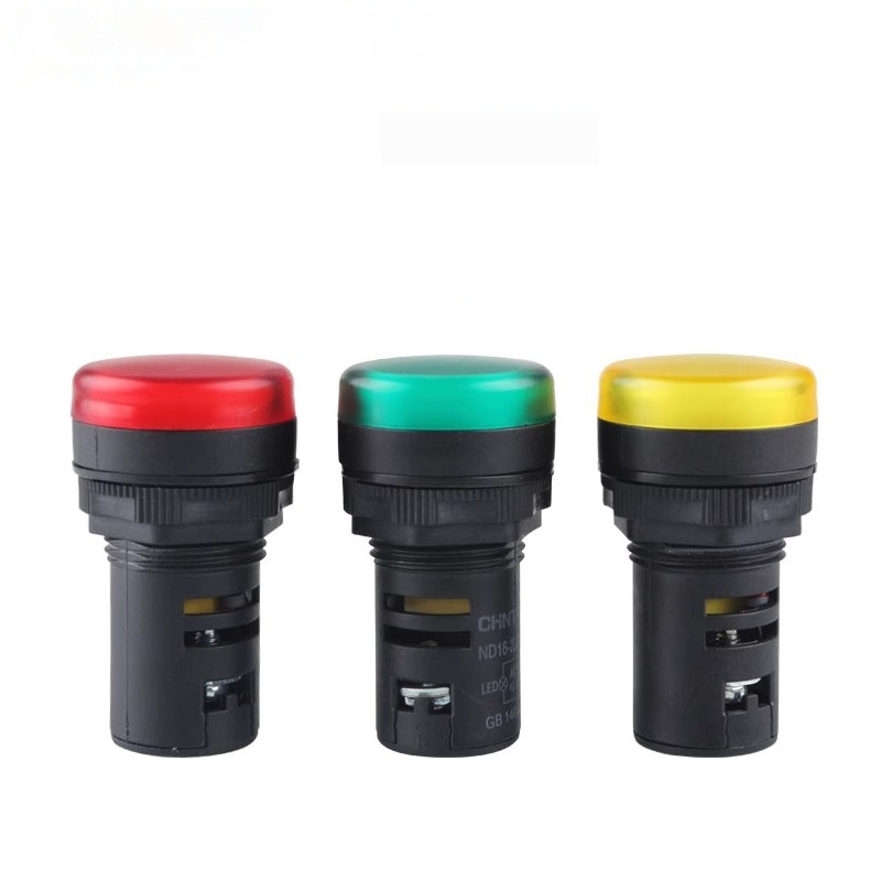 ไฟสัญญาณ LED Chnt ND16-22DS/4 380V 24V 12V สีแดง เขียว เหลือง ขาว สำหรับตลาดชิ้นส่วนอิเล็กทรอนิกส์