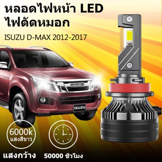 หลอดไฟหน้า LED ขั้วตรงรุ่น ISUZU D-MAX 2012-2017 แสงขาว มีพั…