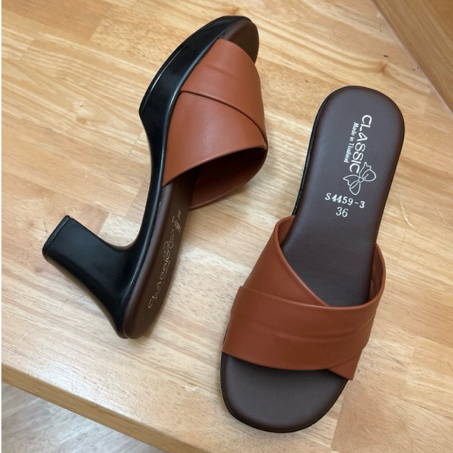 9TD รุ่นs4459-3 รองเท้าส้นสูง 3นิ้ว หนังนิ่ม ทรงได้ตัวดี ใส่ง่าย เบาสบาย 1079