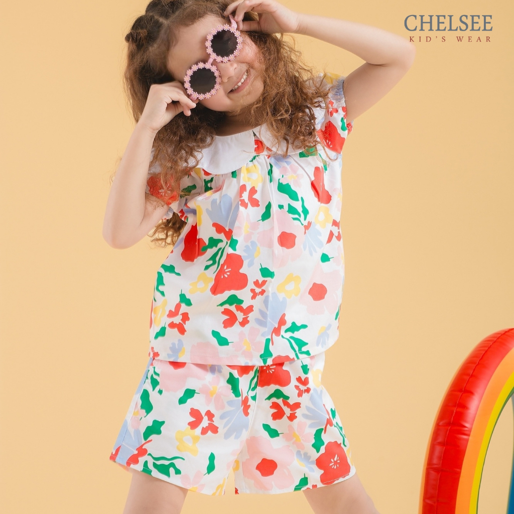 Chelsee شورت بنات قطن 100% بالزهور (1.5-10 سنوات) — صورة 2
