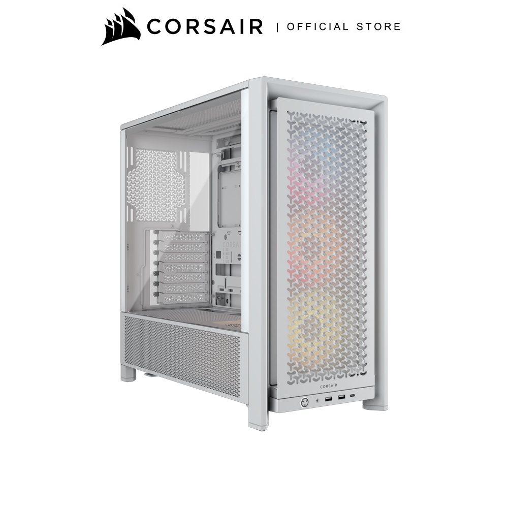 CASE CORSAIR FRAME 4000D SERIES AIRFLOW  WHITE  3 x RS120 ARGB WHITE FANS MID-TOWER : CC-9011297-WW