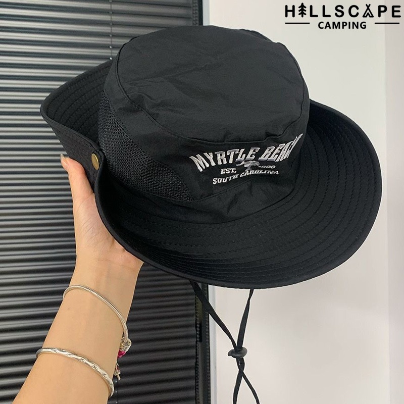 หมวกกันแดด หมวกเดินป่า รอบศีรษะ 63ซม. การออกแบบเครือข่ายอากาศ มีสายคล้องคอ  ใช้ได้กับการปีนเขาที่ตั้งแคมป์ - รูปที่ 7