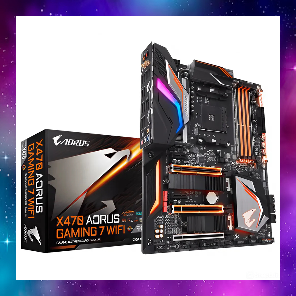 MAINBOARD (เมนบอร์ด) AM4 GIGABYTE X470 AORUS GAMING 7 WIFI RYZEN ใช้งานปกติ