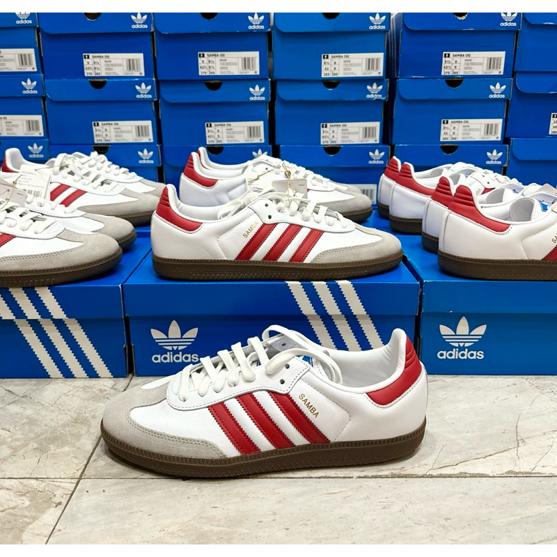 📌รองเท้าผ้าใบ Adidas Samba OG สีขาวแดง ของใหม่ มือ 1 แท้💯 จากช้อปไทย🇹🇭