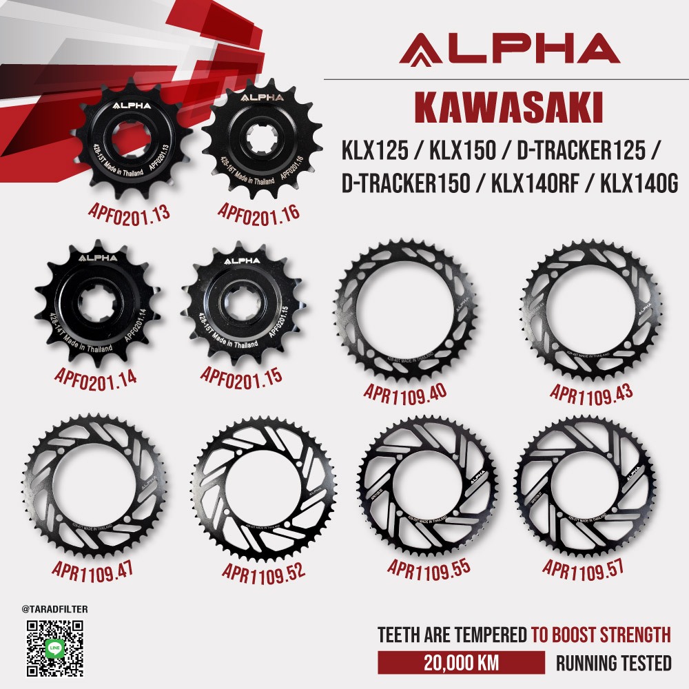 สเตอร์ ALPHA ใช้สำหรับ Kawasaki KLX125 / KLX150 / D-tracker125 / D-Tracker150 / KLX140RF / KLX140G [