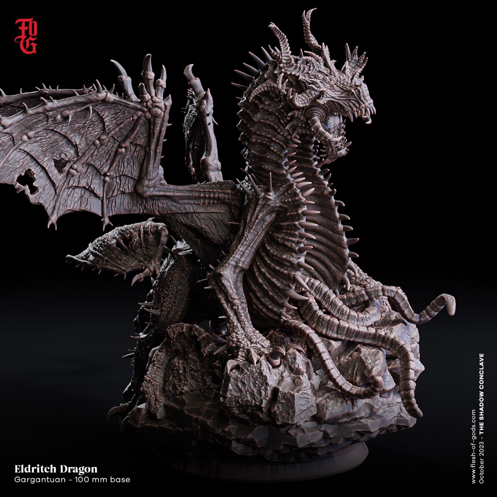 DnD miniature - Boss Eldritch Dragon - The Shadow Conclave DnD miniature [Made to order ส่งพัสดุภายใ