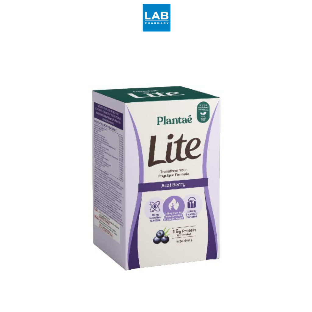 Plantae Protein Lite Acai Berry 5 Sachet แพลนเต้ โปรตีน ไลท์ รสอาซาอิ เบอร์รี่ 5 ซอง