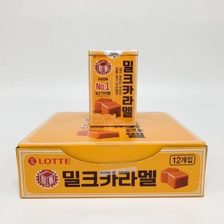ลูกอมคาราเมลเกาหลี LOTTE MILK CARAMEL CANDY 밀크카라멜 ลูกอมเคี้ยวหนึบ