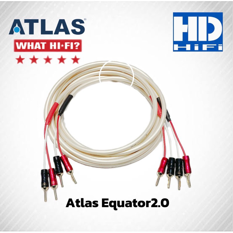 สายลำโพง Atlas Equator2.0 พร้อมเข้าหัว Taga Harmony TCB-008 Banana Plugs (ราคาต่อคู่)