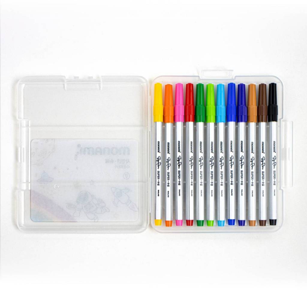 ปากกา ปากกาสีน้ำ  12 สีเบสิก 12 สีพาสเทล 12 สี Air long sign pen  รุ่น Sign Pen Super   แบนด์ Monami โมนามิ