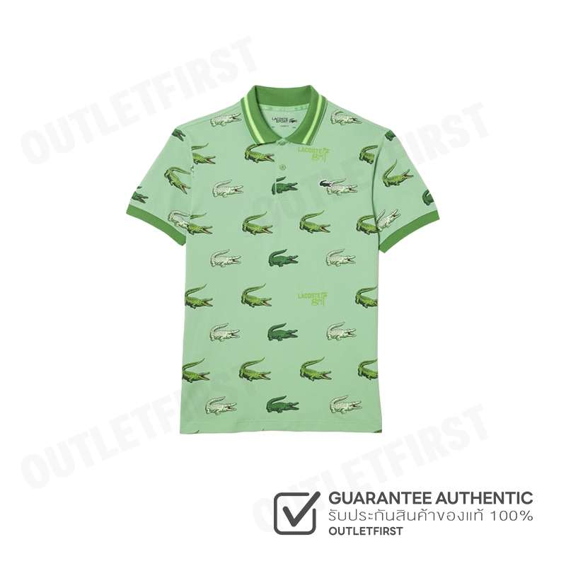 LACOSTE รุ่น MEN’S LACOSTE GOLF CROCODILE PRINT POLO SHIRT CODE: DH5181 10 BT2 เสื้อโปโล เสื้อโปโลแข