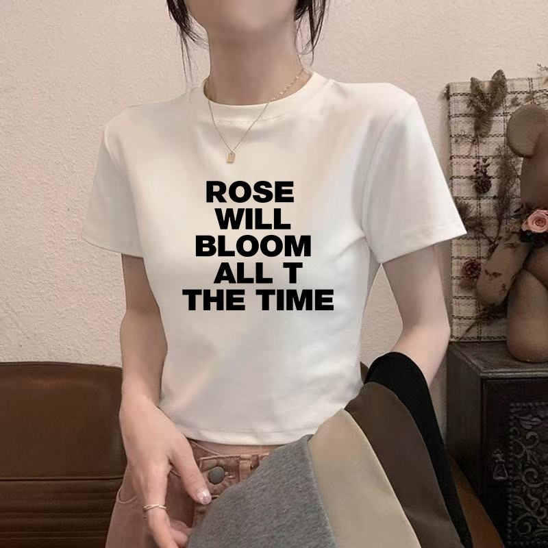 JMS STORE เสื้อยืดคอกลม เสื้อยืดแขนสั้น ลายการ์ตูน แฟชั่นเกาหลี ทรงหลวม บาง สําหรับผู้หญิง  T - shirt  ( NO.T6 )