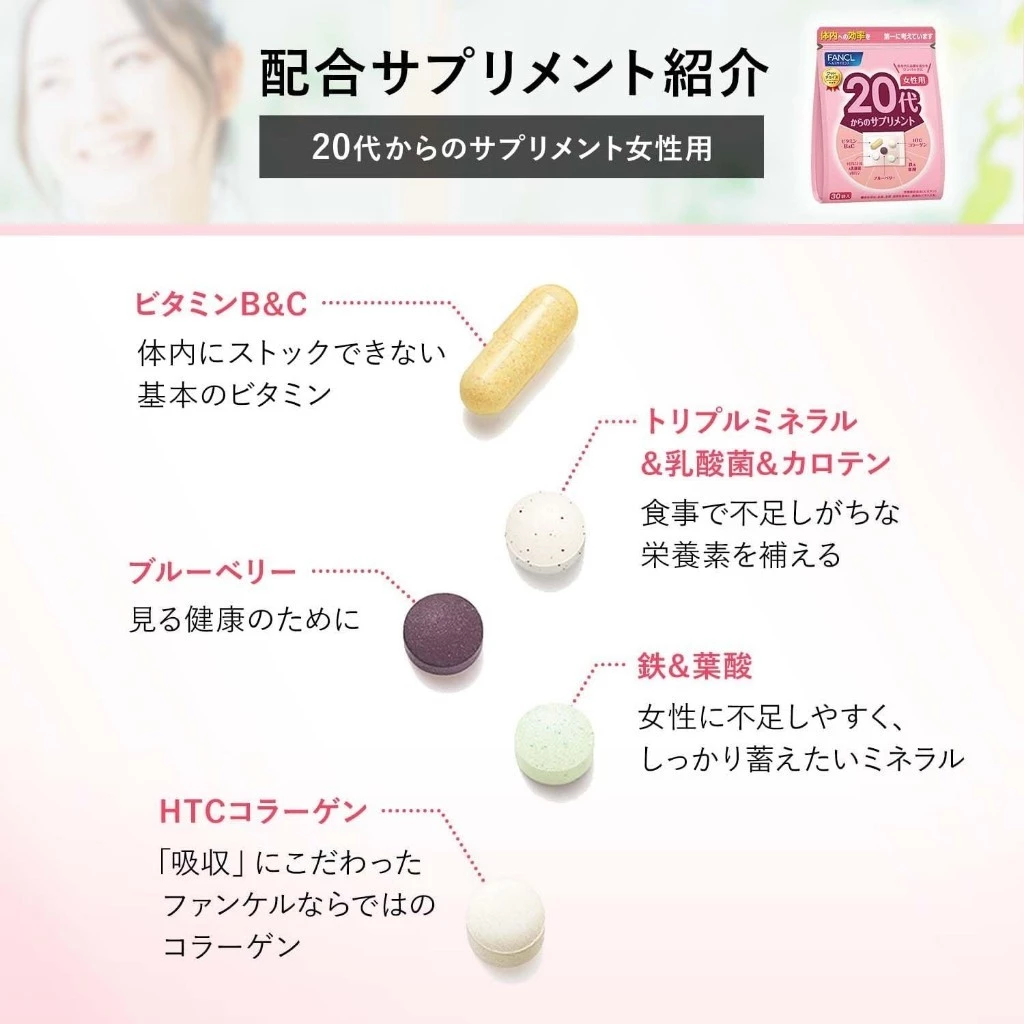 FANCL Multivitamin for Women 20-60+ วิตามินรวมสำหรับผู้หญิง 15-30 วัน thumbnail 9