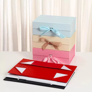 A058 พร้อมส่ง!(กล่องแข็ง+โบว์) กล่องของขวัญพรีเมี่ยม
