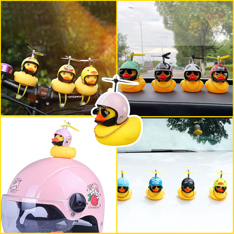 เป็ดติดรถมอเตอร์ไซค์ ตุ๊กตาเป็ดน้อยสีเหลือง สำหรับตกแต่งรถยนต์ เหมาะที่จะติดกับผ้าลุมรถ กระจกมองหลัง - รูปที่ 5